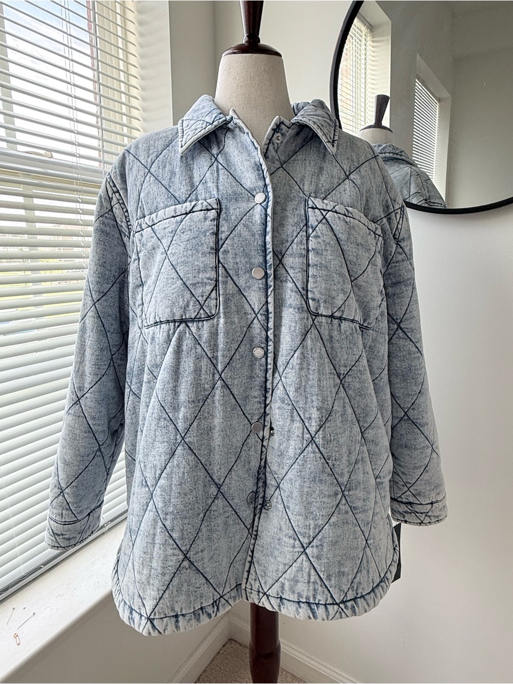 Marc New York Light Blue Quilted Puffer Jacket